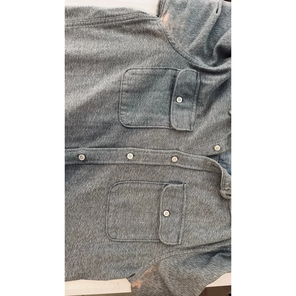 The North Face Mens M Gray‎ Long Sleeve Button Up Shirt Two Pocket Casual FLAWED